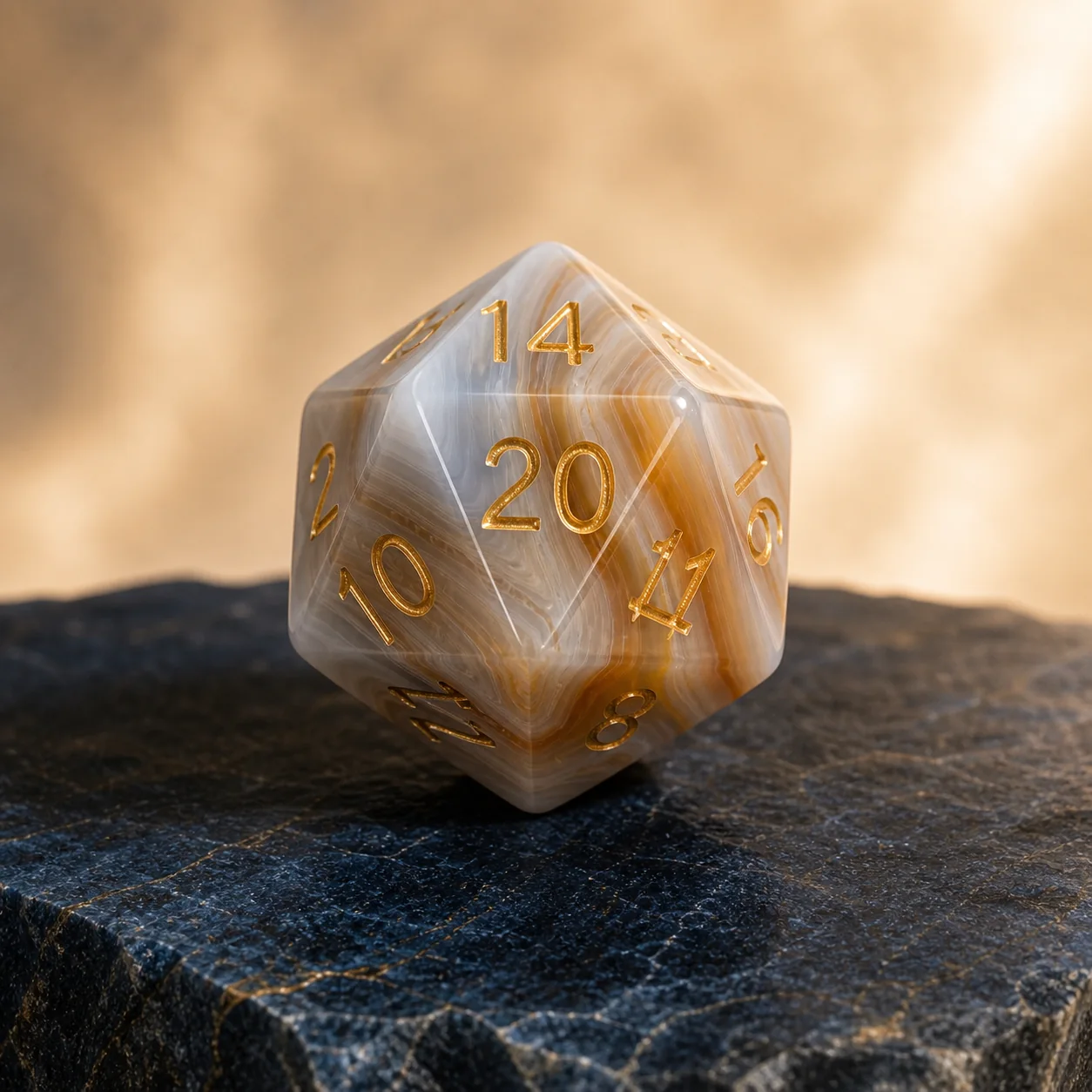 Agate D20 Icosahedron