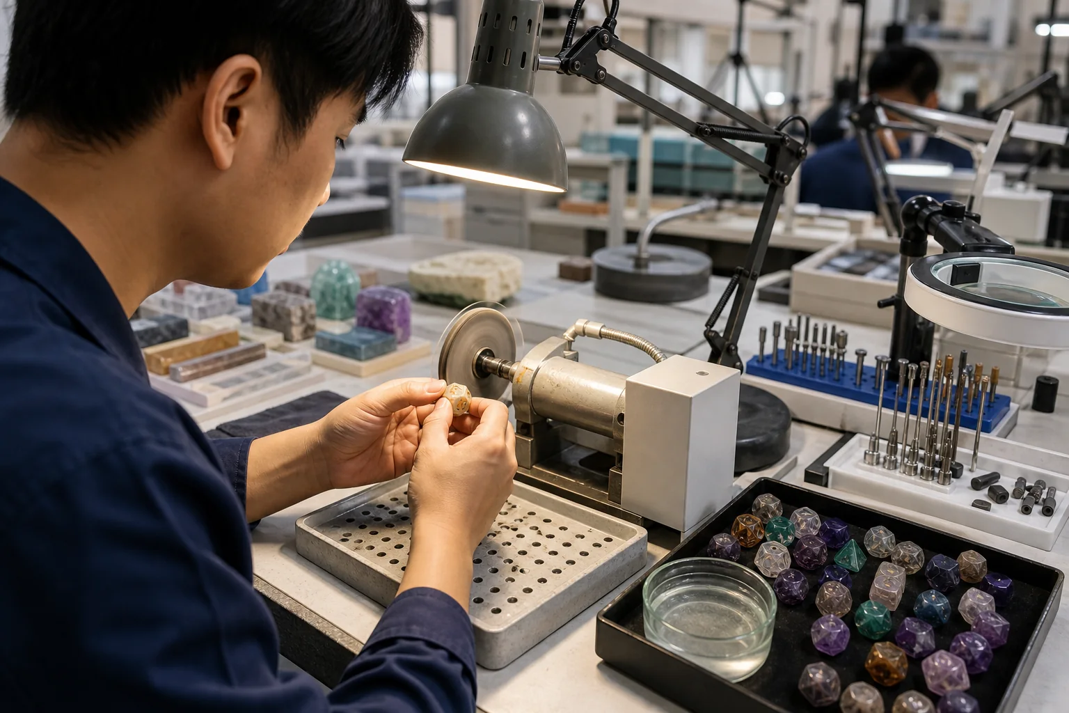 How Crystal Dice Inspects Gemstone Dice Before Shipping